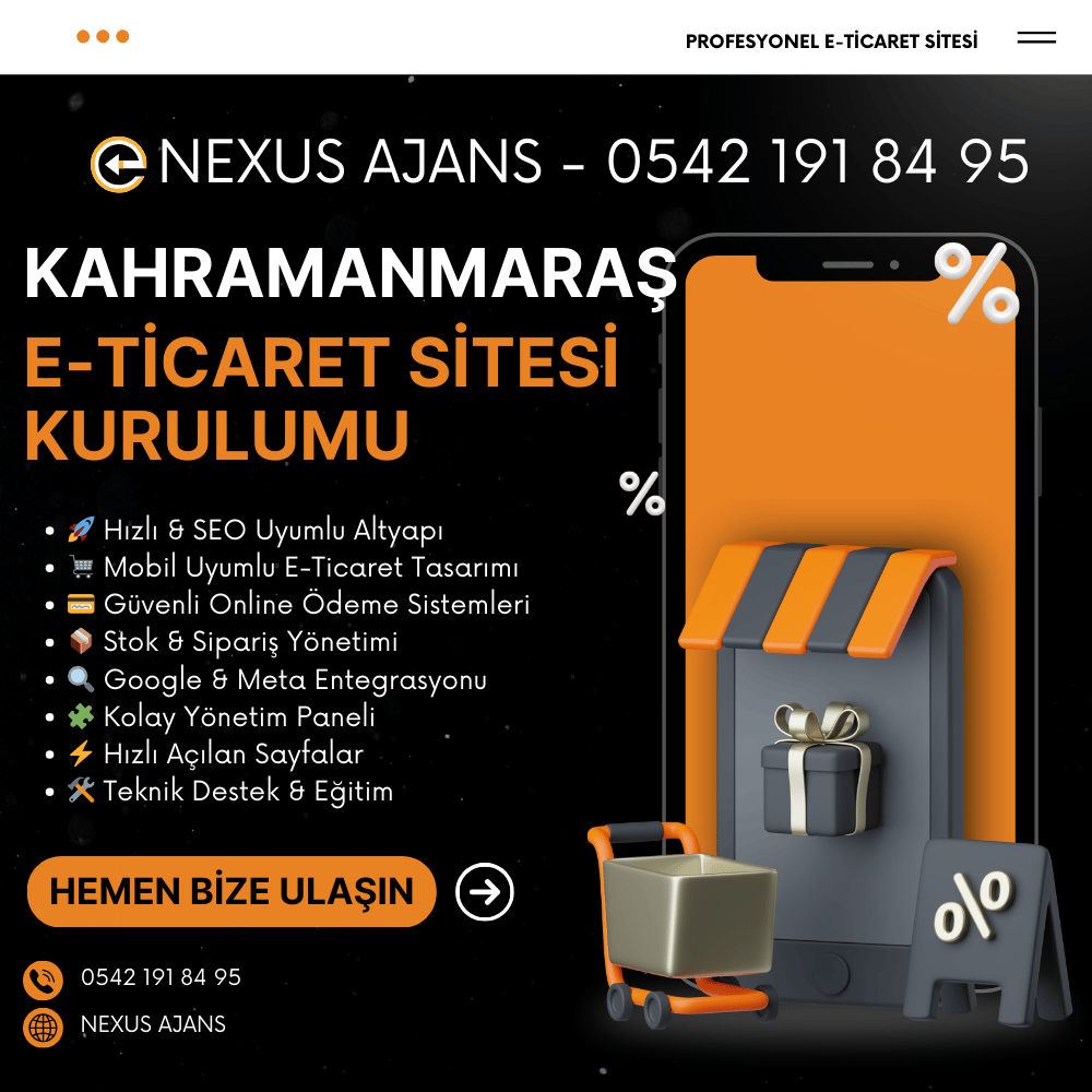 Kahramanmaraş E-Ticaret Sitesi Kurulumu