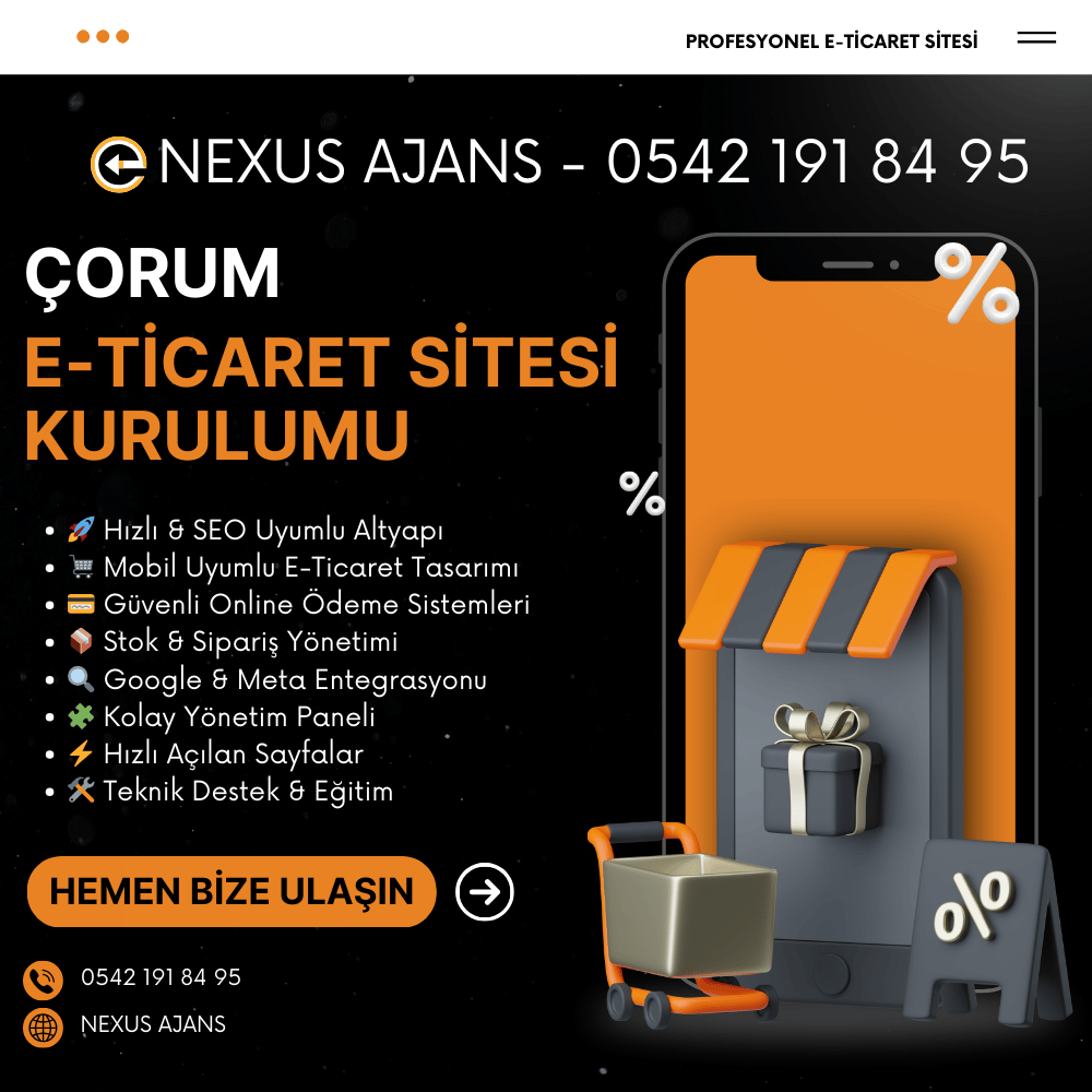 Çorum E-Ticaret Sitesi Tasarımı