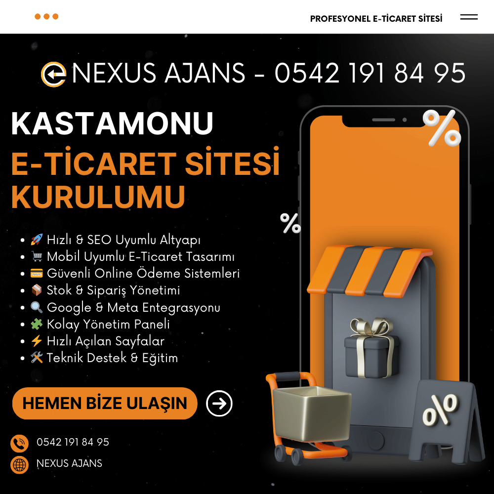 Kastamonu E-Ticaret Sitesi Kurulumu ve Tasarımı