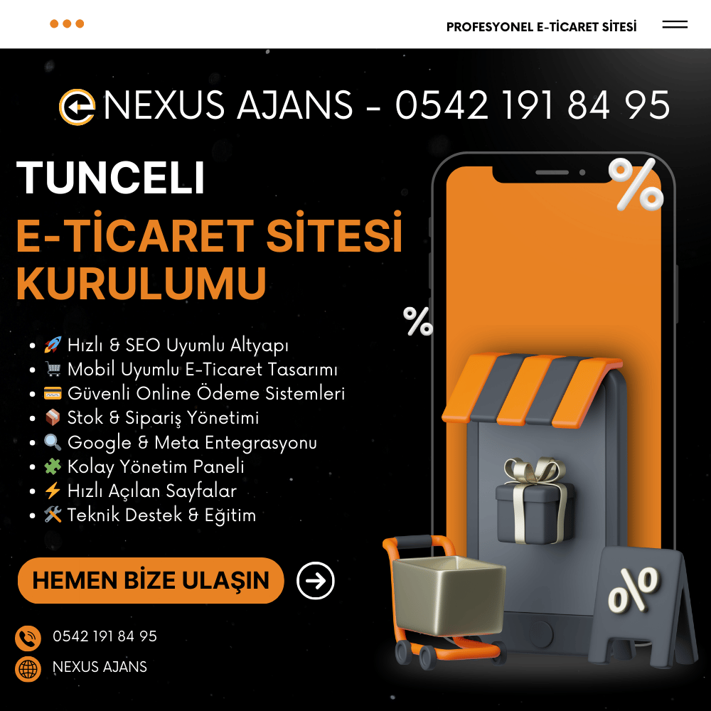 Tunceli E-Ticaret Sitesi Kurulumu